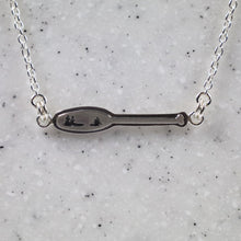Load image into Gallery viewer, Double Sided Paddle Necklace (Loon and Trees) - Olive Cedar