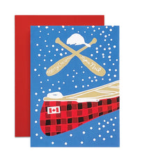 Load image into Gallery viewer, Plaid Canoe Christmas Card