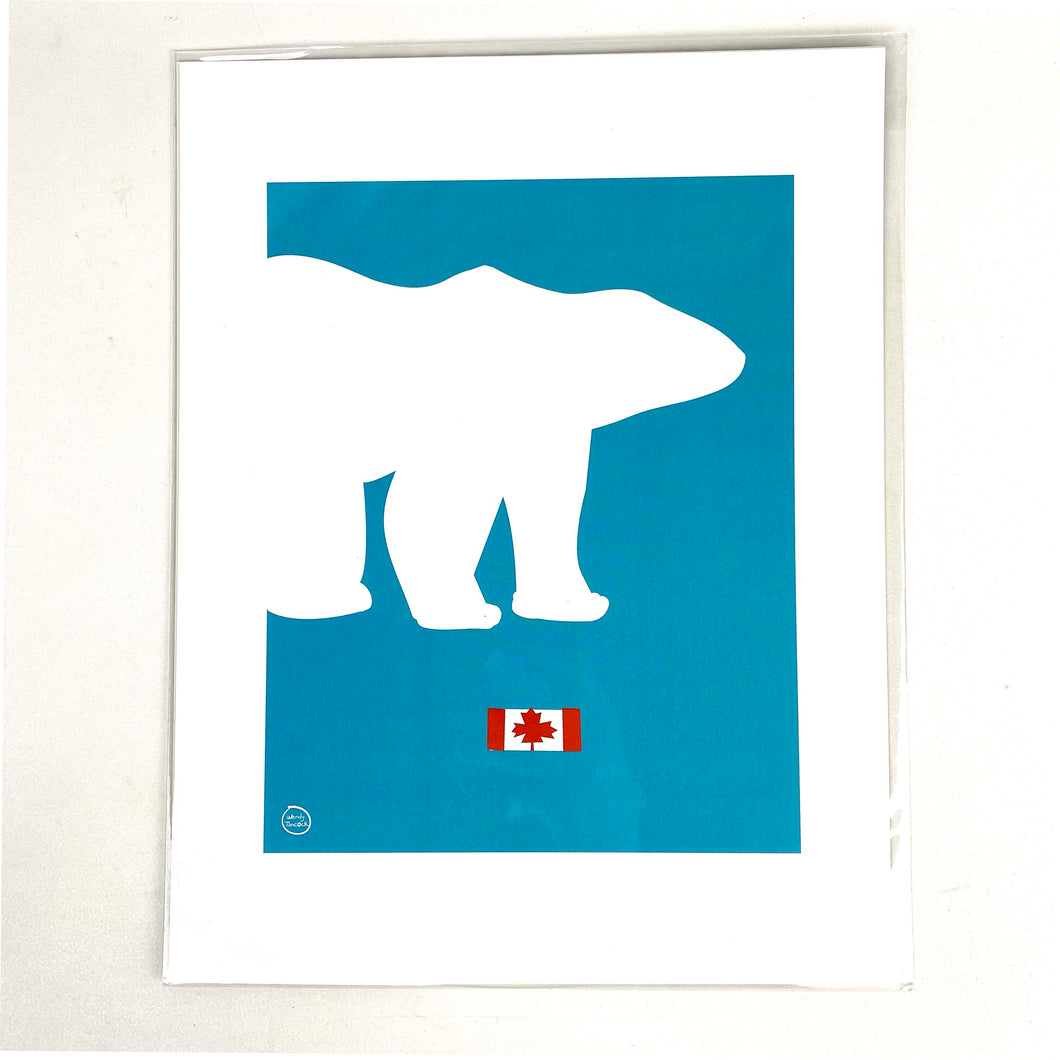 Polar Bear Silhouette Print