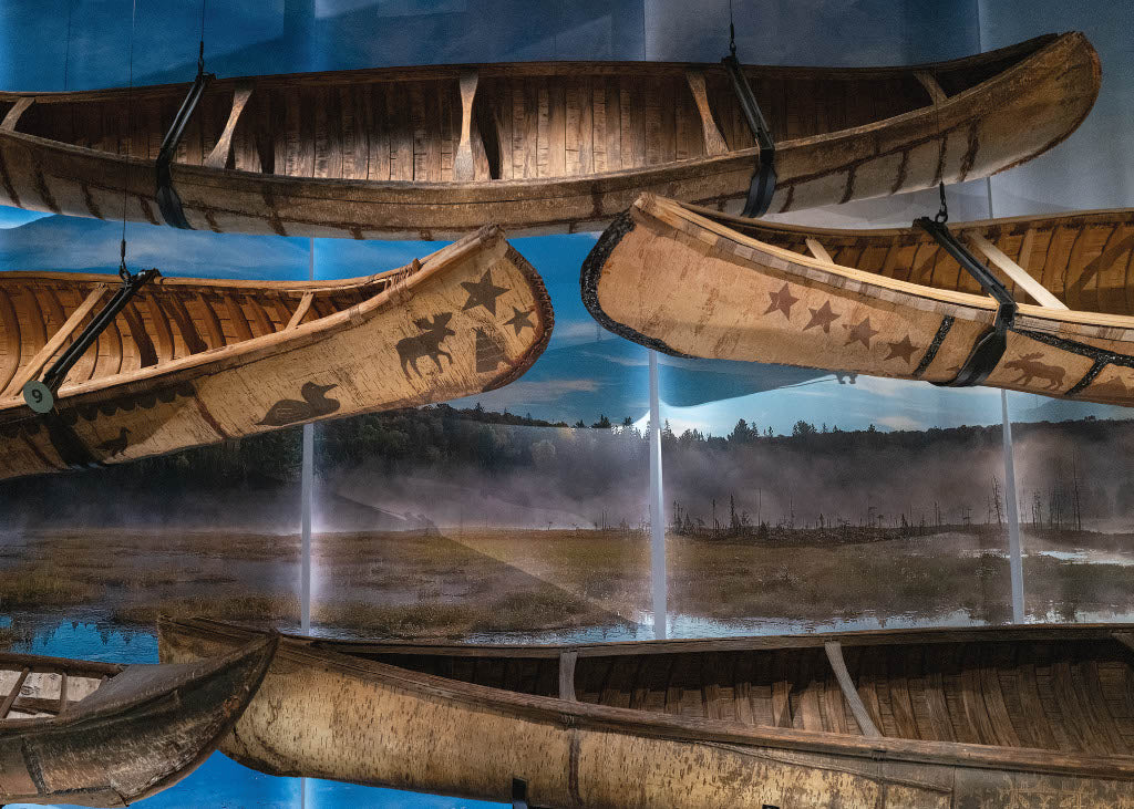 Canoe Museum Postcard Birch Bark Canoes