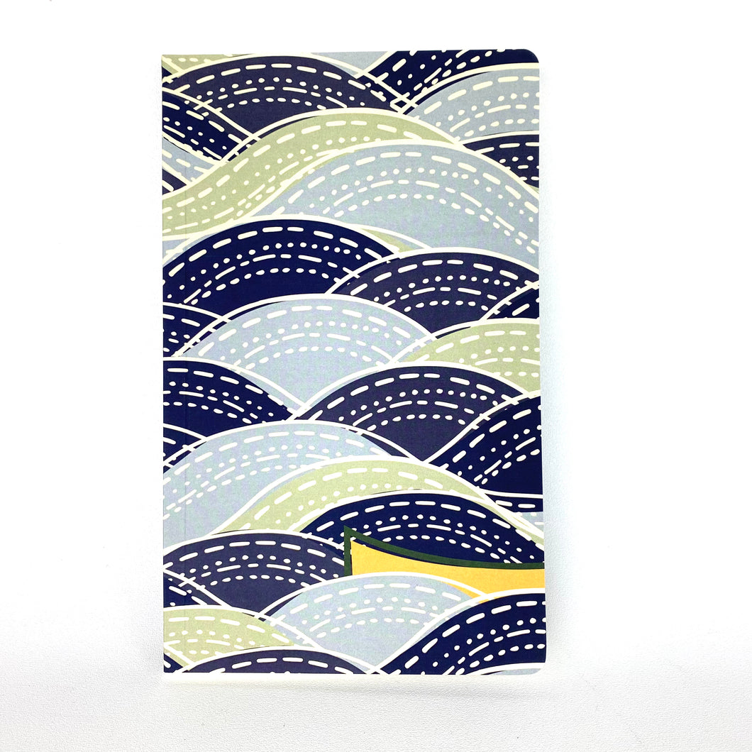 Squal notebook with yellow canoe