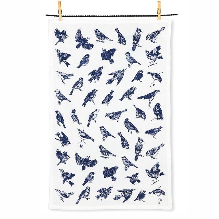 Bird Icons Outline Tea Towel