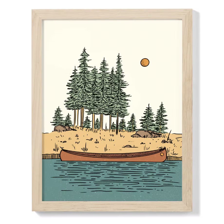 Jenna's Doodles - Vintage Canoe Print