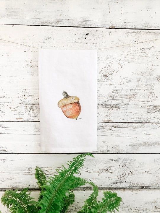 Acorn French Linen Tea Towel