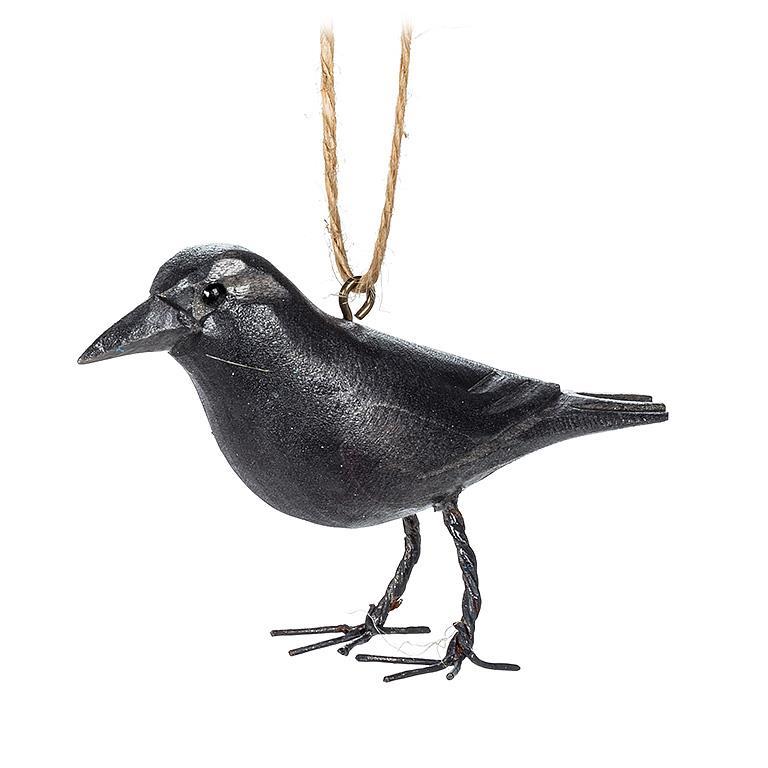 Wooden Crow Ornament