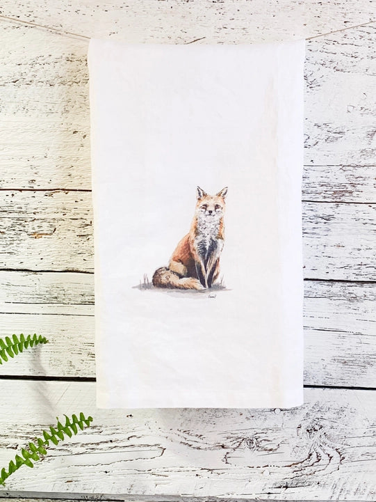 Fox French Linen Tea Towel