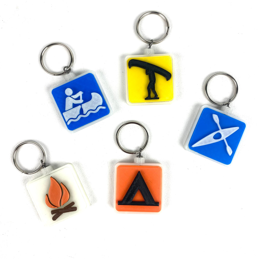 Retro Camping Keychains