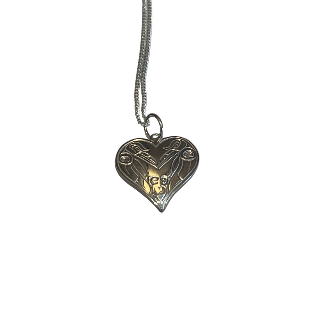Small Raven Heart Pendant