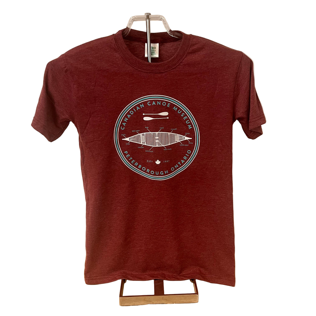 The Canoe Tee - Heathered Wine