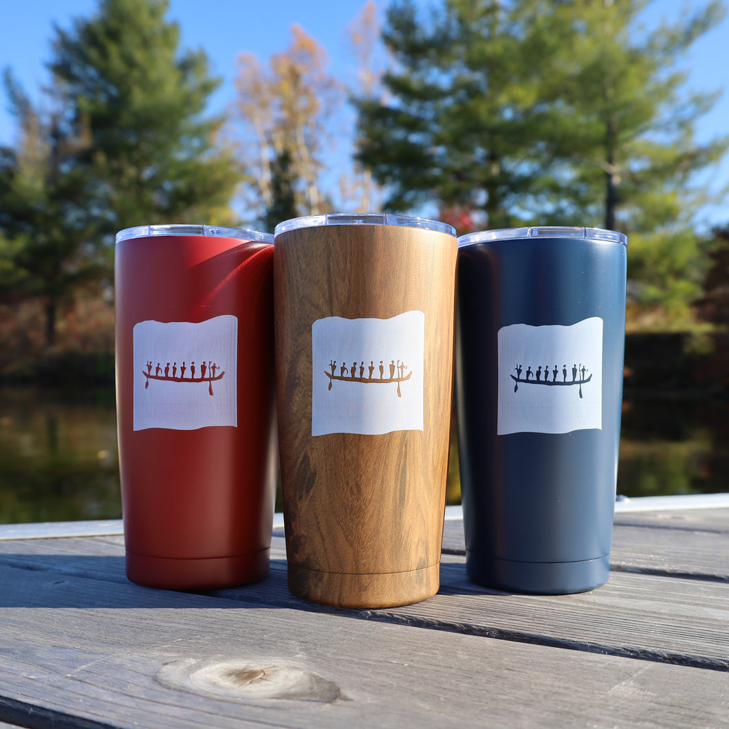 Woodgrain Pictograph Stainless Steel Tumbler