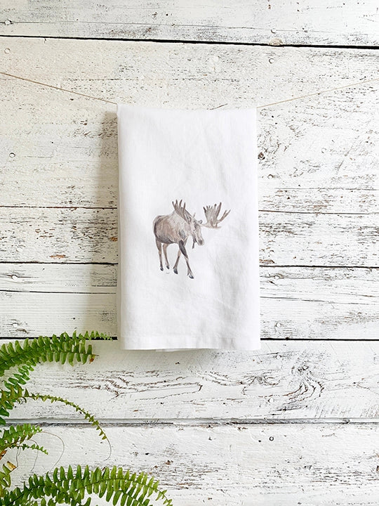Moose French Linen Tea Towel