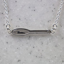 Load image into Gallery viewer, Double Sided Paddle Necklace (Loon and Trees) - Olive Cedar
