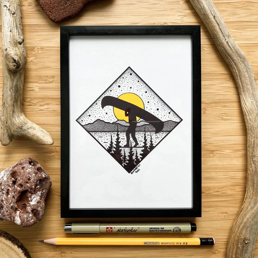 Naturally Illustrated Print - Canoe Portage