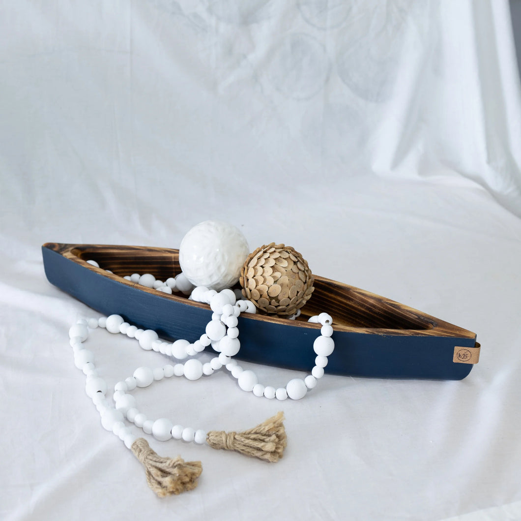Wooden Canoe Centrepiece - Lake House
