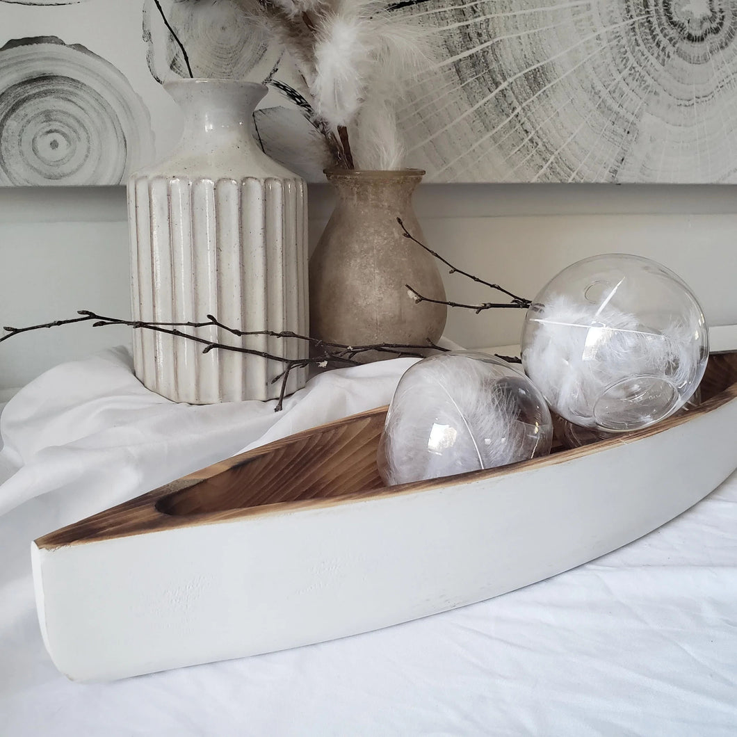 Wooden Canoe Centrepiece - Fresh