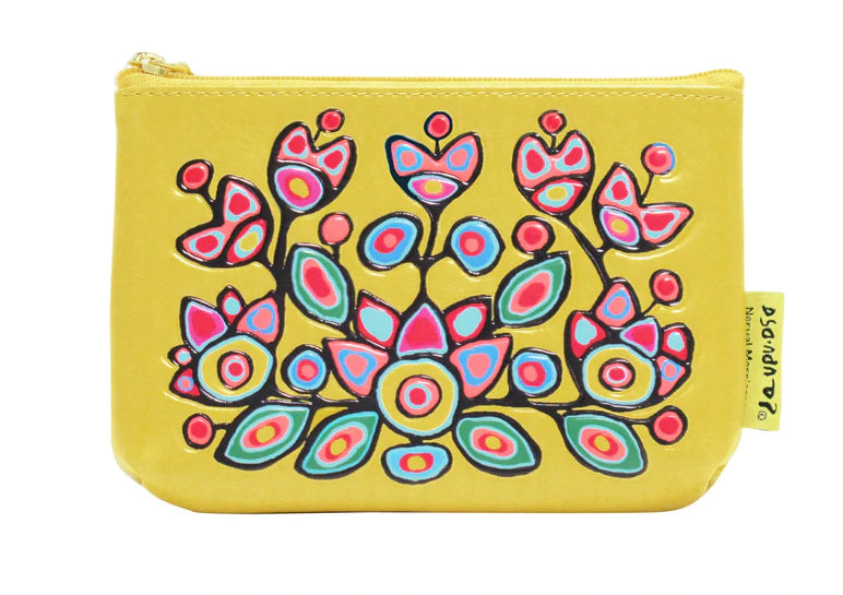 Norval Morrisseau  - Floral on Yellow Coin Purse