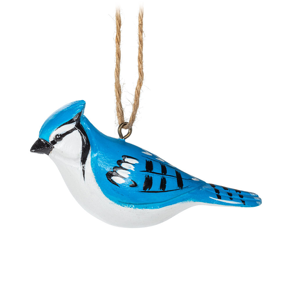 Wooden Blue Jay Ornament