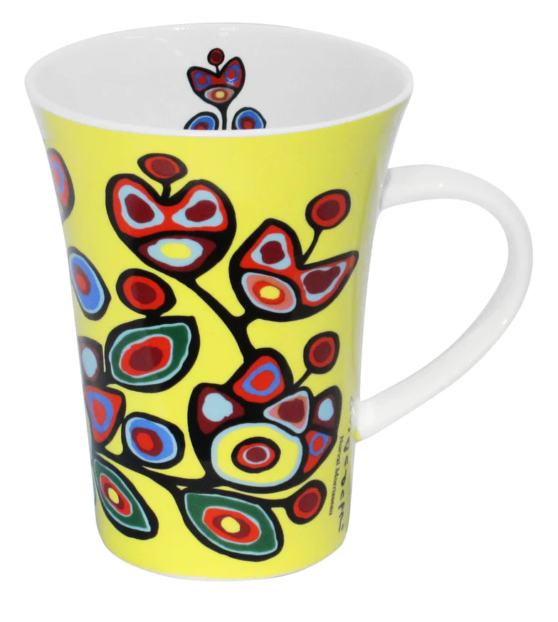 Norval Morrisseau - Floral on Yellow Mug