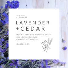 Load image into Gallery viewer, Lavender + Cedar Sustainable Candle
