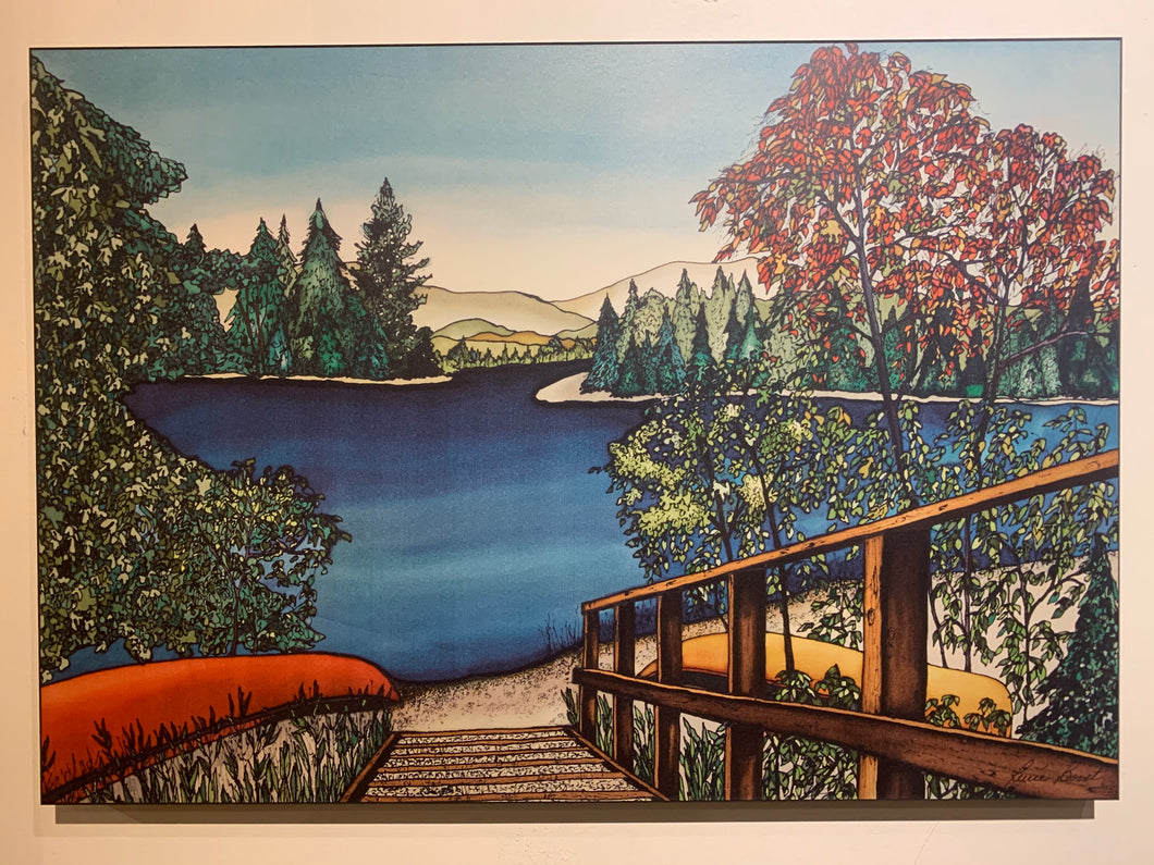 Cottage Lake Wood Framed Print