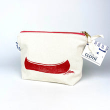 Load image into Gallery viewer, Hand Printed Medium Size Canoe Zipper Pouches - Organic Cotton
