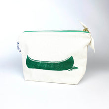 Load image into Gallery viewer, Hand Printed Medium Size Canoe Zipper Pouches - Organic Cotton
