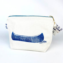 Load image into Gallery viewer, Hand Printed Medium Size Canoe Zipper Pouches - Organic Cotton
