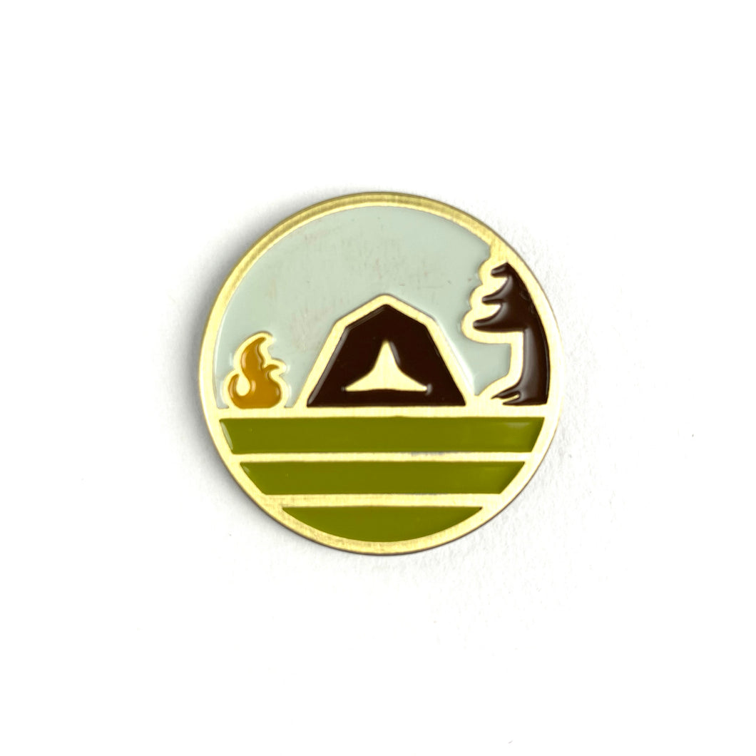 Amanda Weedmark Enamel Pin - Camping