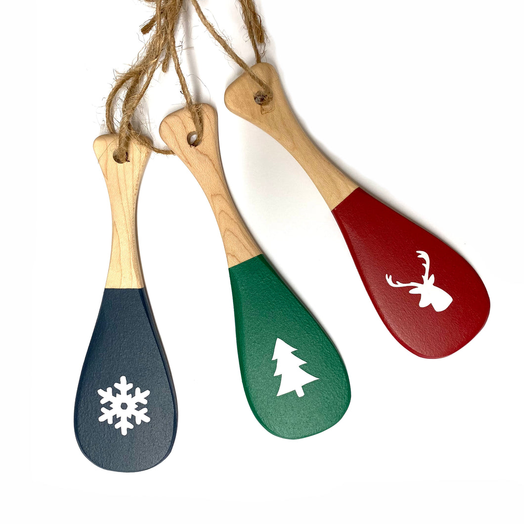 Handmade Painted Paddle Ornament Set
