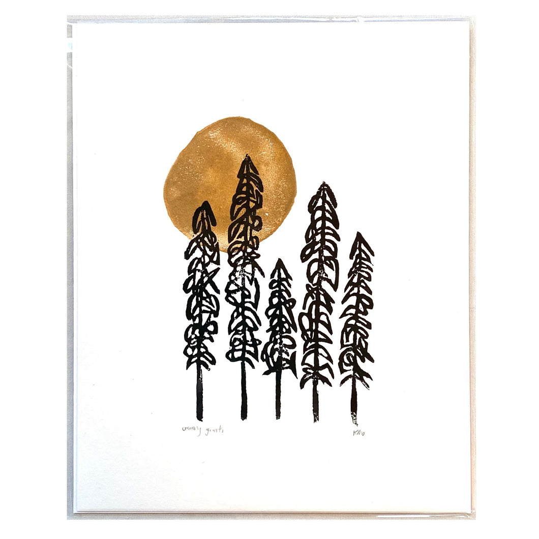 Handmade Trees Lino Print
