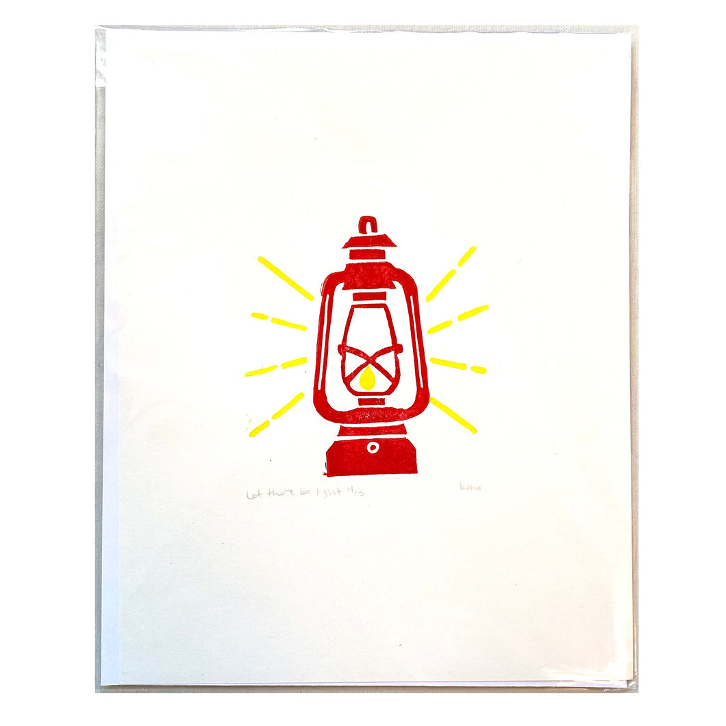 Handmade Lantern Lino Print