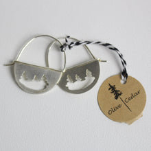 Load image into Gallery viewer, Half-moon Hoop Earrings with Pine - Olive Cedar
