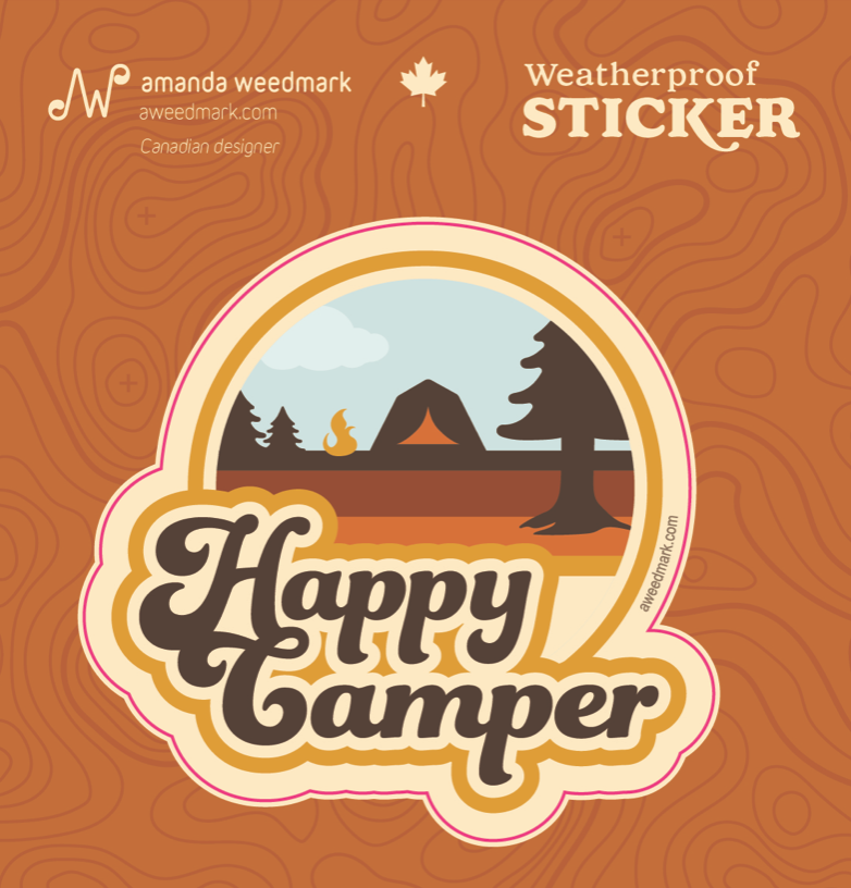 Amanda Weedmark Sticker - Happy Camper