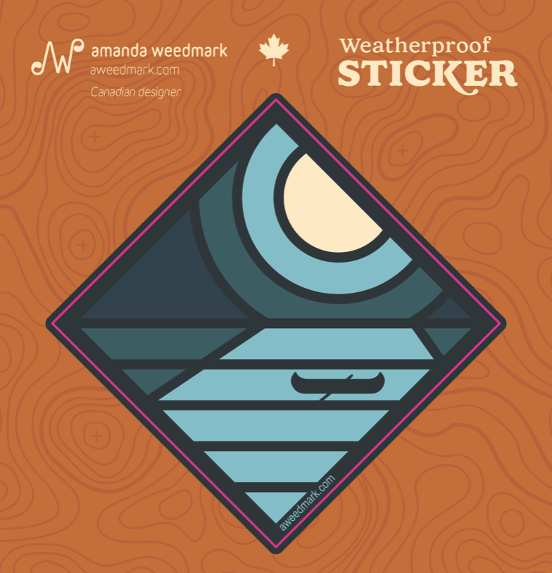 Amanda Weedmark Sticker - Moonlight Canoe Diamond