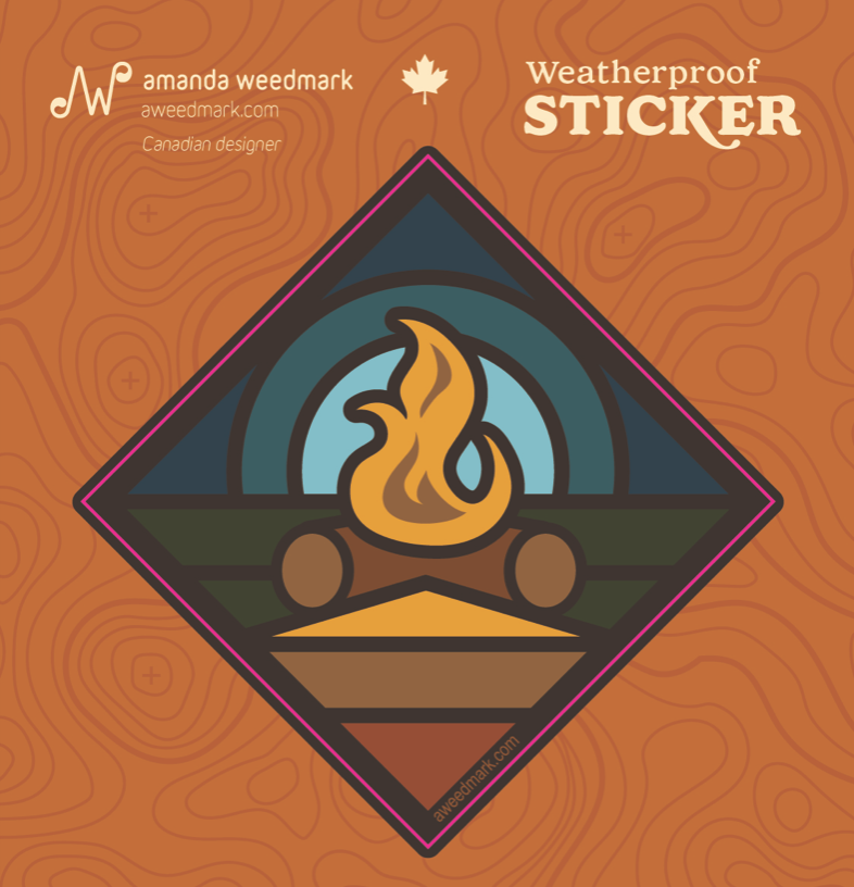 Amanda Weedmark Sticker - Campfire Diamond