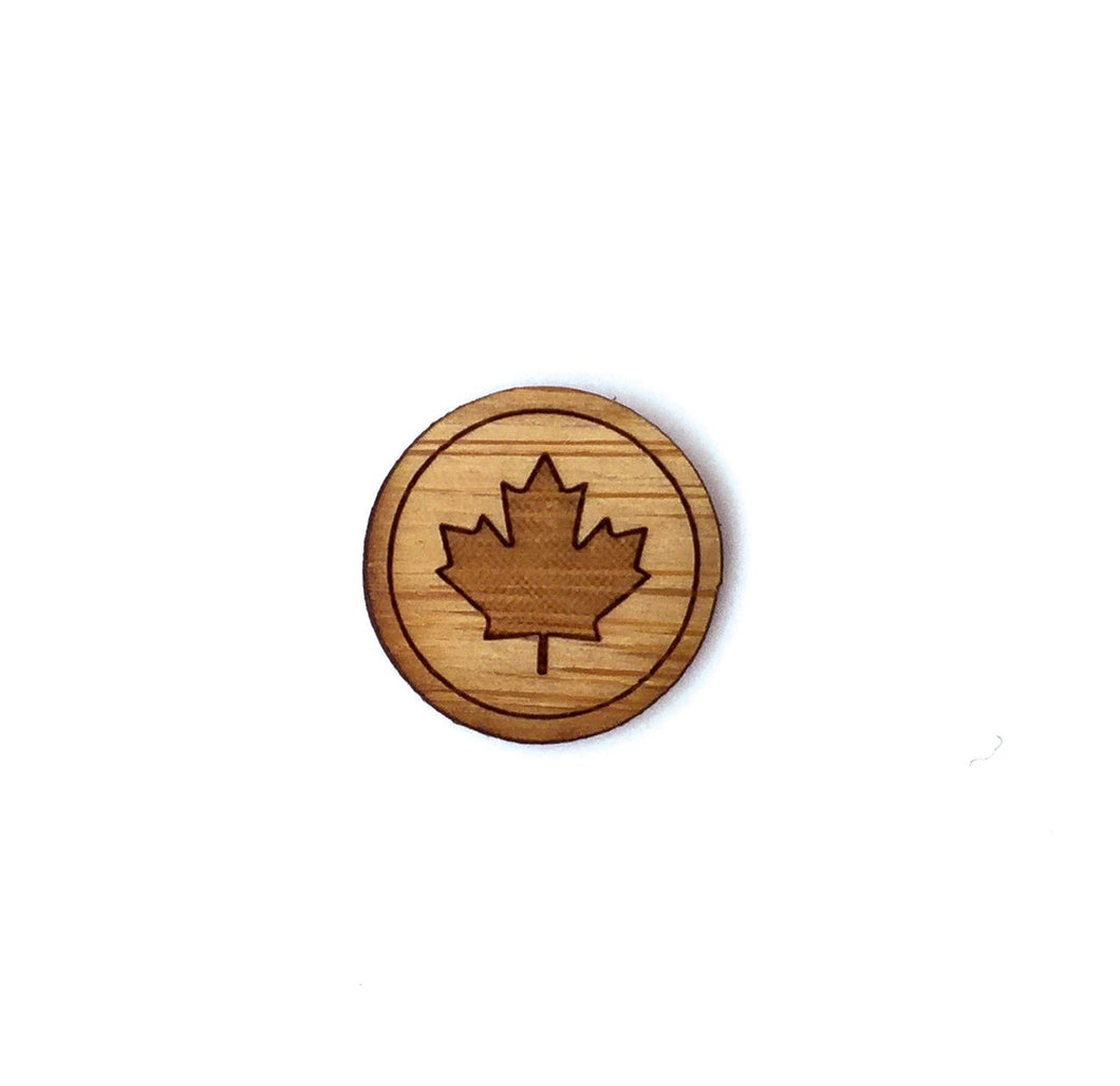 Mini Maple Leaf Bamboo Pin