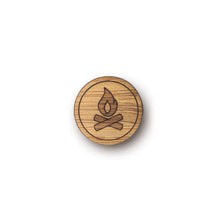 Load image into Gallery viewer, Mini Campfire Bamboo Pin
