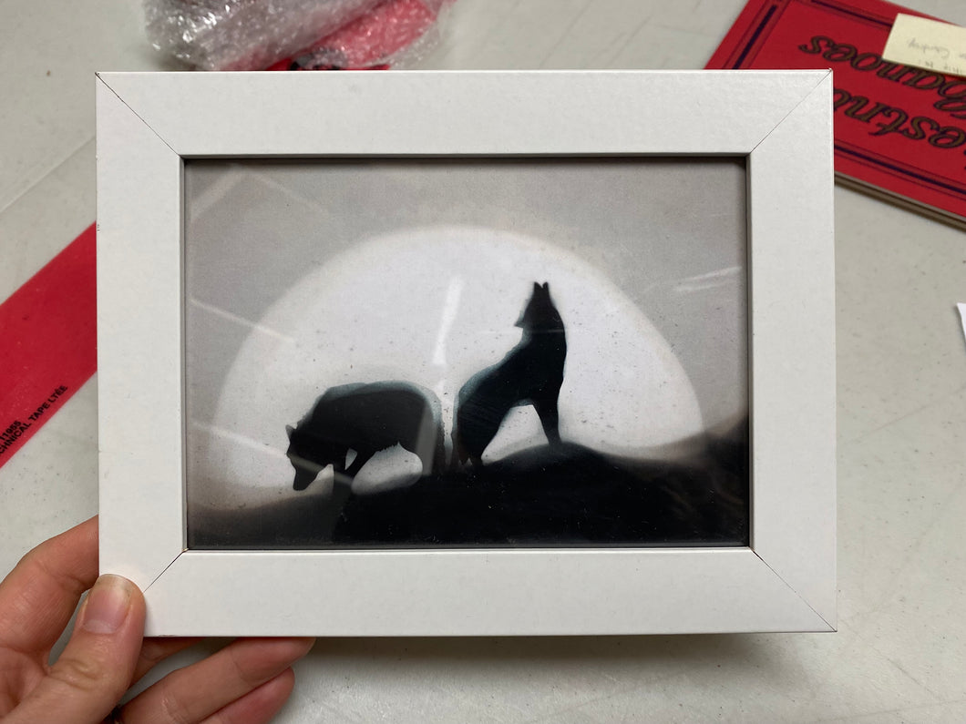 Framed Wolf Silhouette 5X7